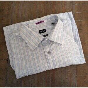 Paul Smith London Men's Sz 16.5 42 Two Fold Cotton Designer Button Front Shirt